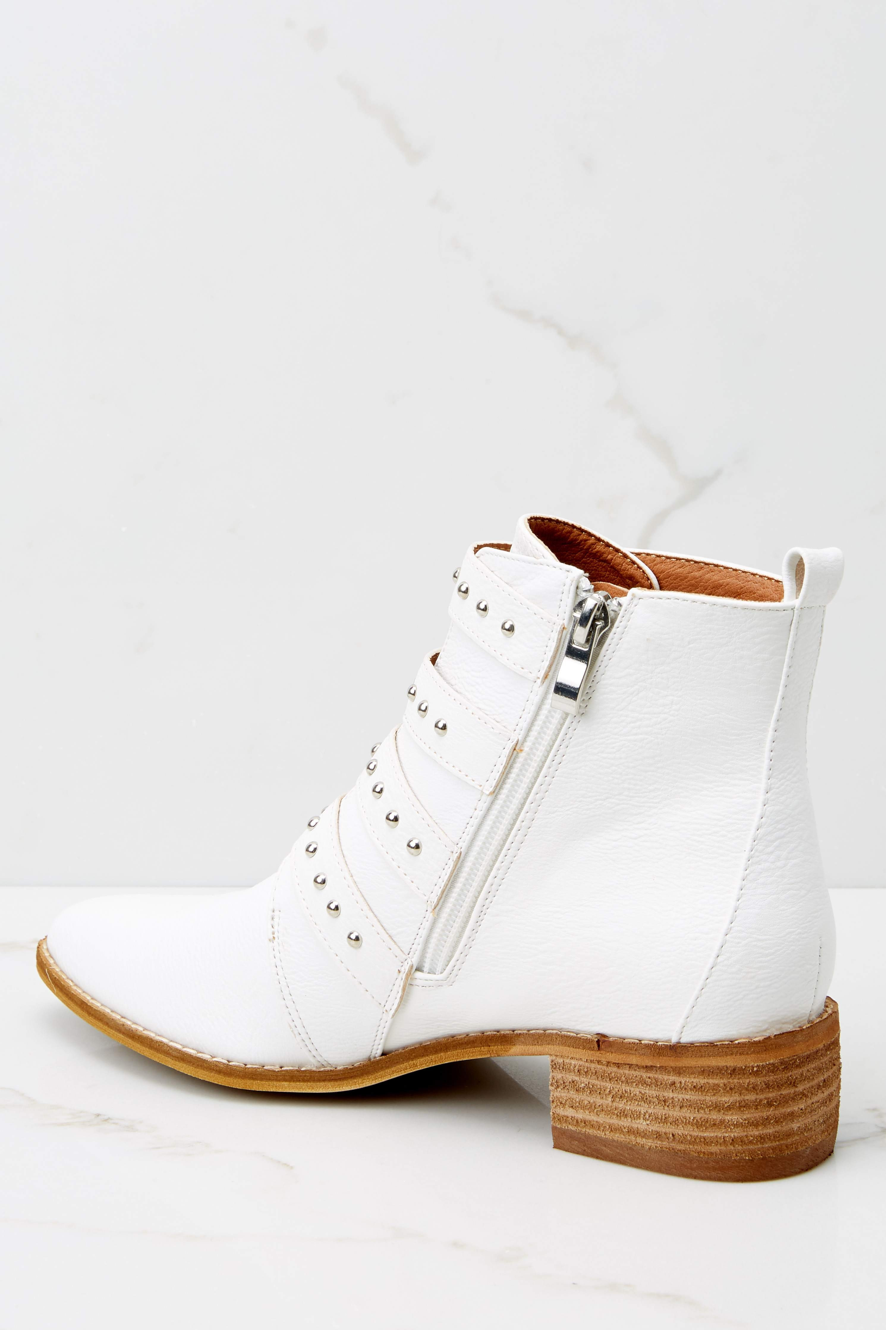 City Girl White Ankle Booties | Red Dress 