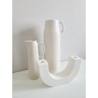 Cream Ceramic Vase, U-Shaped Candle Holder, Shelf Decor, Pitcher | Etsy (US)