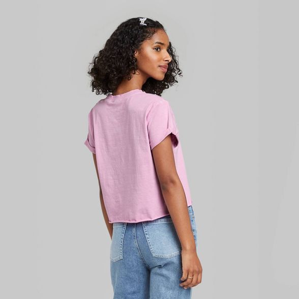 Women's Short Sleeve Roll Cuff Boxy T-Shirt - Wild Fable™ | Target