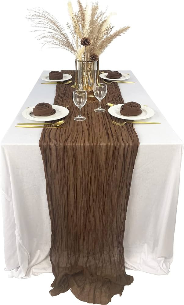 EHLDekol Cheesecloth Gauze Table Runner,Wedding Decor Arch Draping,Gauze Event Centerpiece Runner... | Amazon (US)