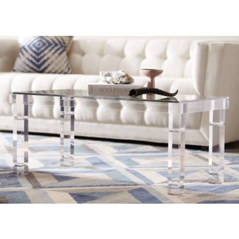 Marley 42" Wide Clear Acrylic Rectangular Coffee Table | LampsPlus.com