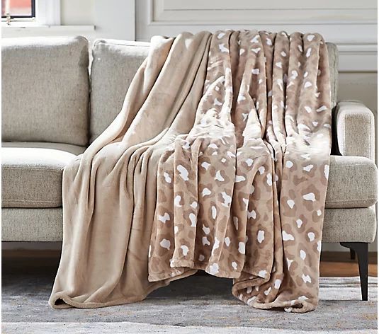 Berkshire (2) 60" x 80" Solid & Printed PrimaLuxe Novelty Throws | QVC