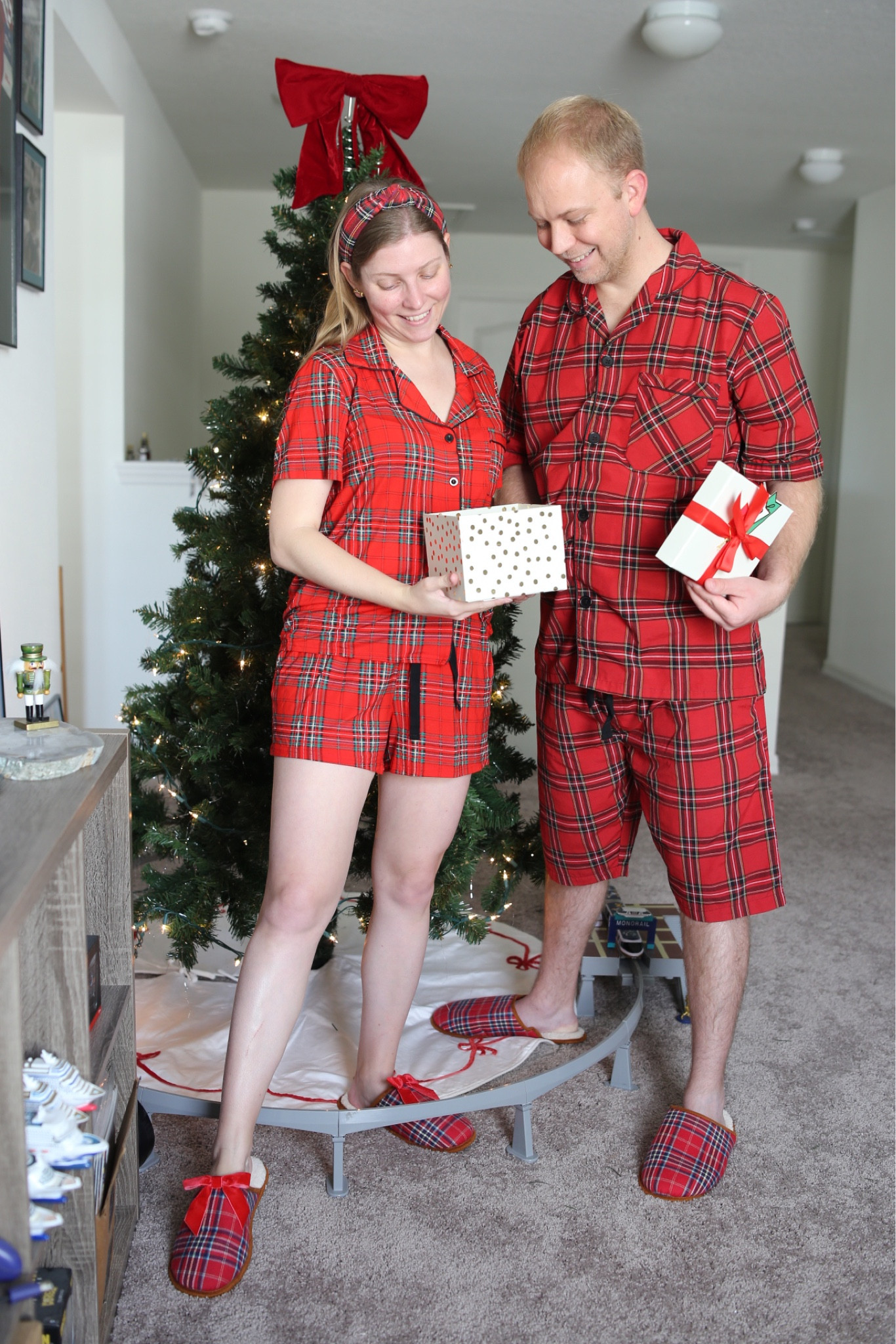 Matching couples pajamas in red tartan, get them before Christmas by pick-up or Amazon order!

#LTKHoliday
