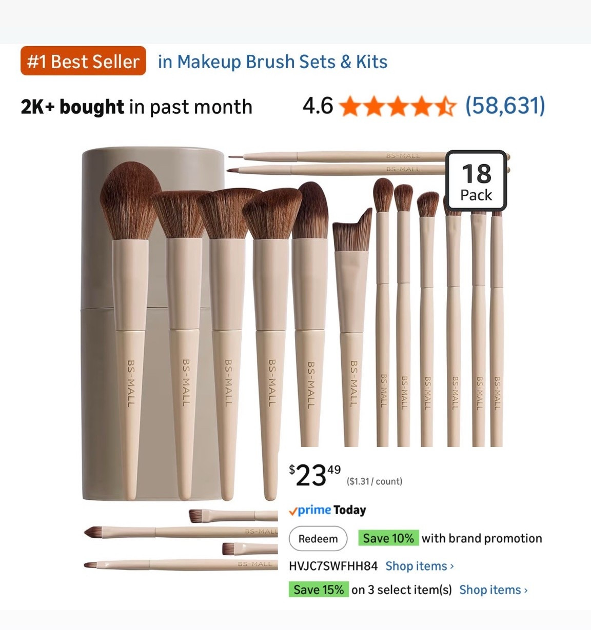 Amazon’s Best Selling & Viral Professional Makeup Brush Set is 10% off when you clip the coupon at checkout! 🤩


- 18 piece set with the case 
- #1 in makeup brushes sets on Amazon
- Over 2k bought last month alone! 
- 4.6 stars with over 58k reviews! 

Linking a few other best sellers as well! 




#amazon best seller
#amazon beauty
#amazon find
#makeup brush set
#professional makeup brushes 
#mothers day gift idea 
#teen gift idea
#graduation gift idea
#travel case 
#brand promotion 
#beauty find
#affordable makeup brushes

#LTKgrwm #LTKSaleAlert #LTKBeauty