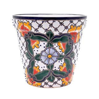 Talavera 10 in. White Ceramic Vase Planter | The Home Depot