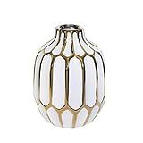 Sagebrook Home 12540-04 Ceramic Vase 8", White/Gold, 5.75 x 5.75 x 8 inches | Amazon (US)