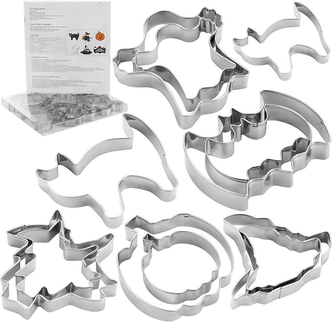 MrCookie Large Halloween Cookie Cutters,12pc/Set Thickened Stainless Steel. | Sandwich cutters & ... | Amazon (US)