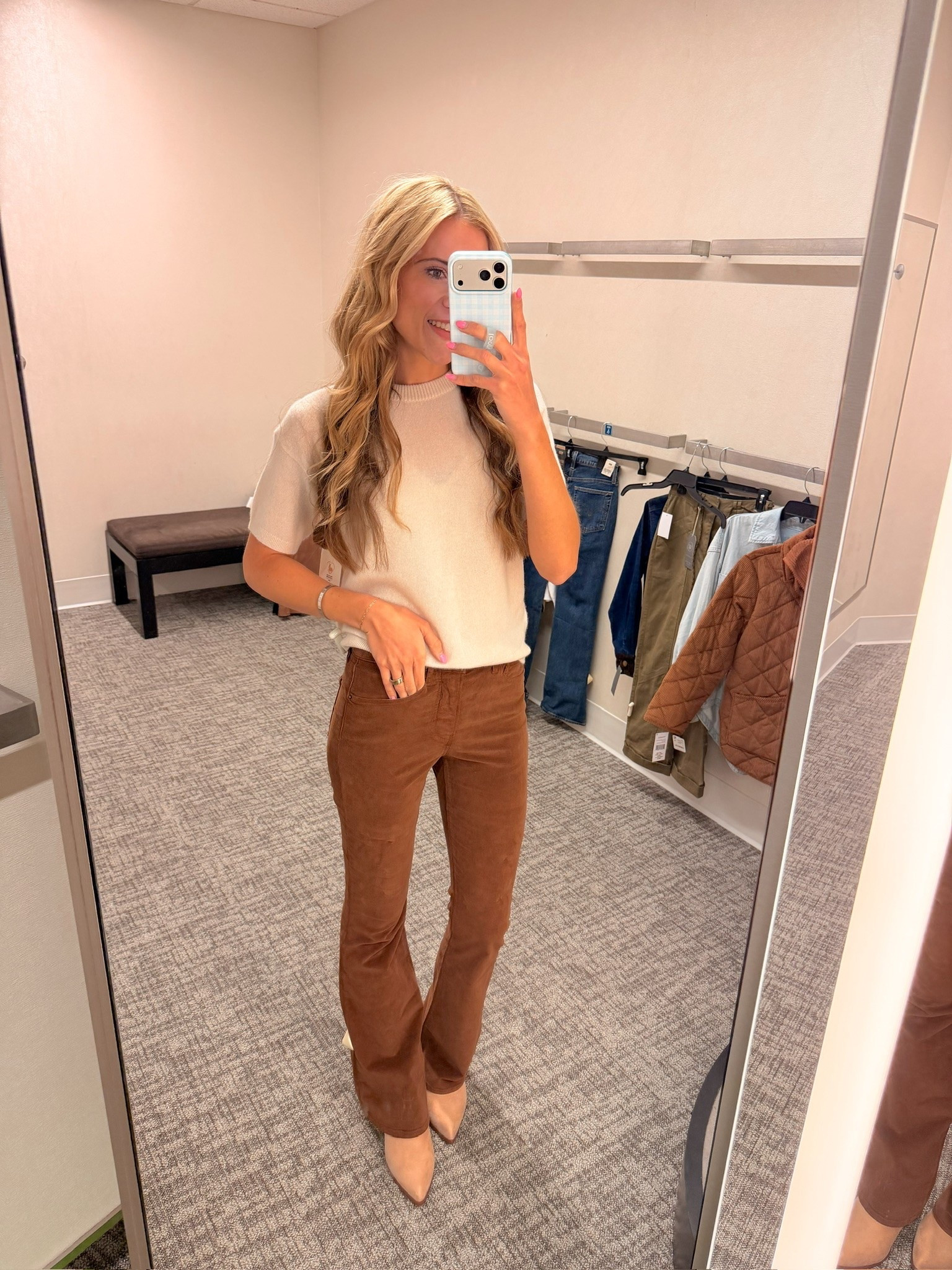 This cashmere short sleeve sweater paired with Wit & Wisdom cognac corduroy flare pants is the fall combo I did not know I needed ladies — both on sale and such a great investment for your fall wardrobe

Wearing a true to size small in both, 5’9” for reference

#LTKSaleAlert