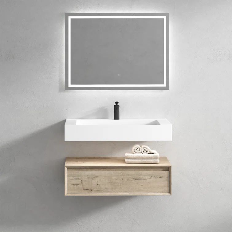 36" Wall-Mounted Single Bathroom Vanity Set | Wayfair Professional