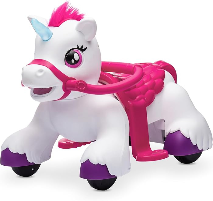 Kidzone 12V Unicorn Ride On Horse Toy for Toddlers 1.5-3 Years Old, Interactive Kids Electric Rid... | Amazon (US)