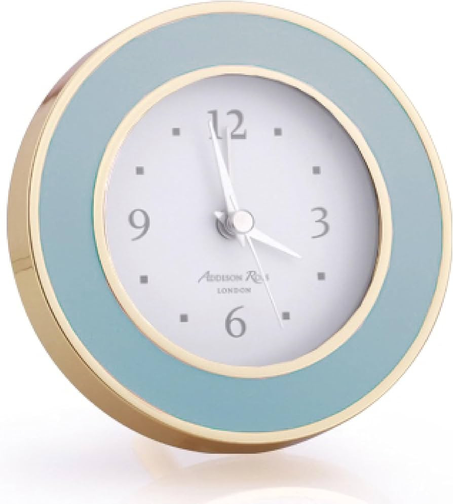 Addison Ross Powder Blue & Gold Silent Alarm Clock | Amazon (US)