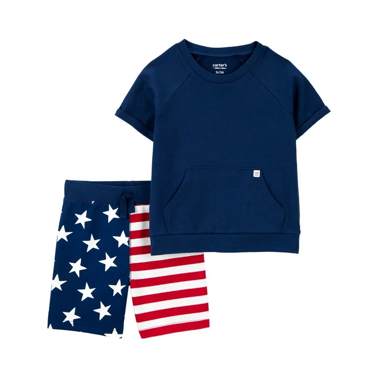 Carter's Child of Mine Toddler Boy Patriotic Outfit Set, 2-Piece, Sizes 12M-5T - Walmart.com | Walmart (US)