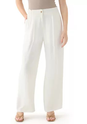 A. Byer Women's Wide Leg Pants, White, Large | Belk