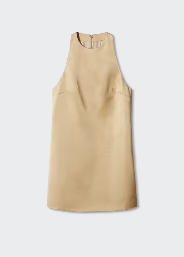 Short satin dress -  Women | Mango United Kingdom | MANGO (UK)
