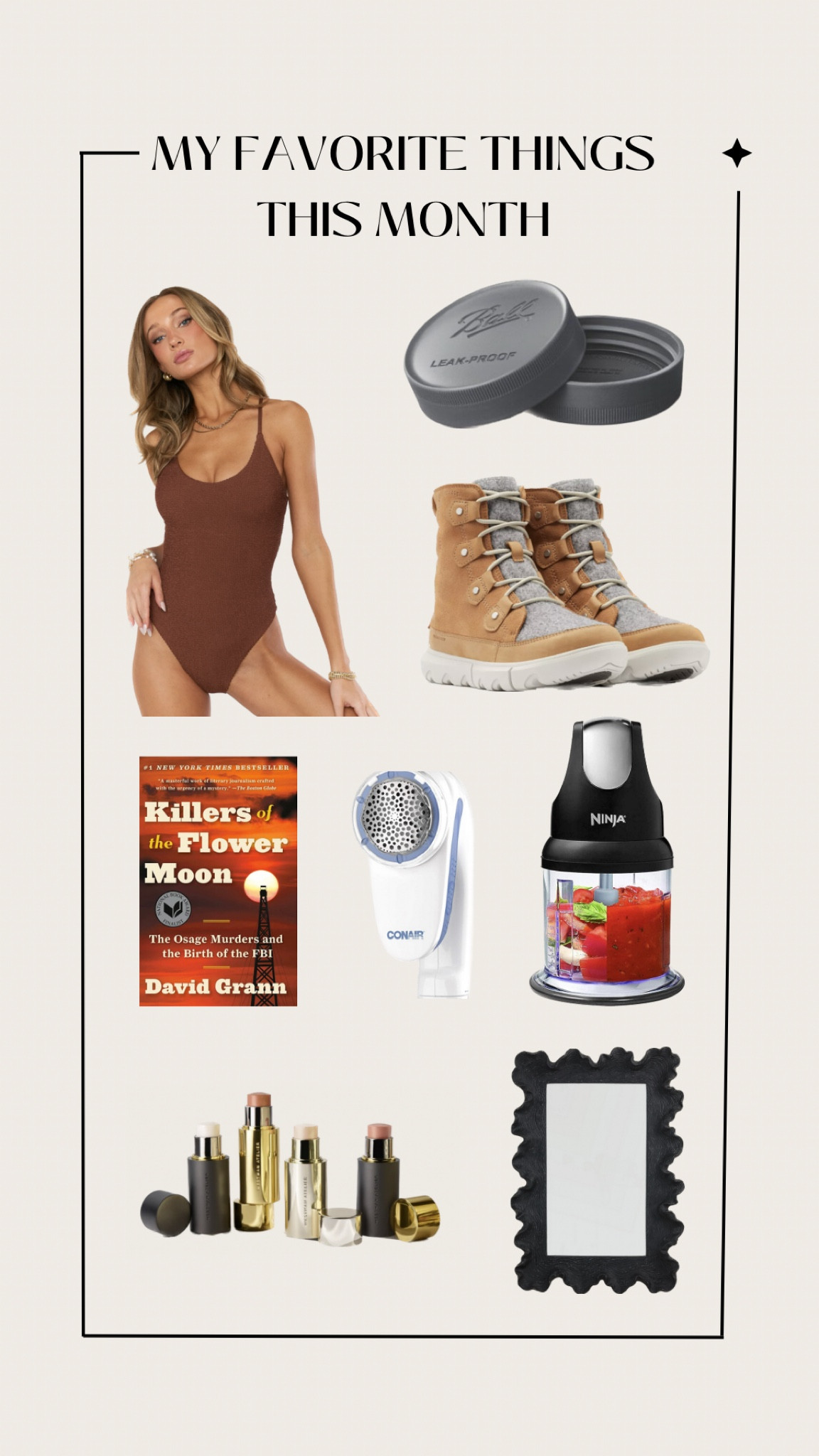 All of my favorite things from this past month! The most flattering swimsuit, a savior for pilly sweaters, an awesome sale on the best winter boots, a perfectly glowy highlighter, and more!