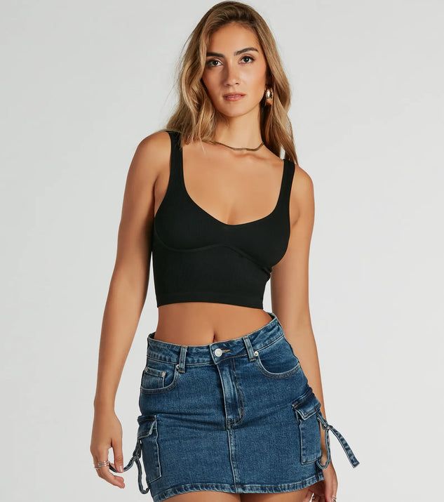Fave Staple Ribbed Knit Cropped Tank Top | Windsor Stores