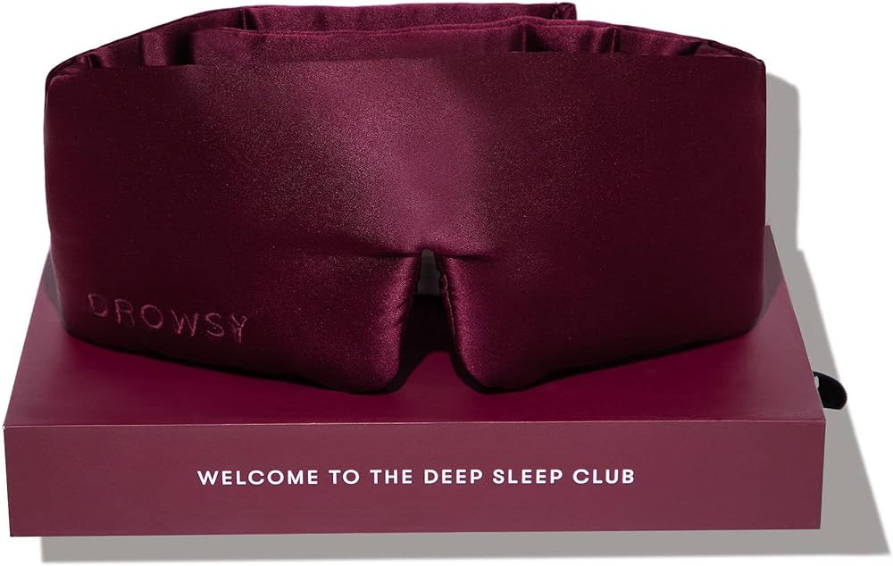 DROWSY Silk Sleep Mask - Face-Hugging, Padded Cocoon for Luxury Sleep in Total Darkness - 100% Pu... | Amazon (US)