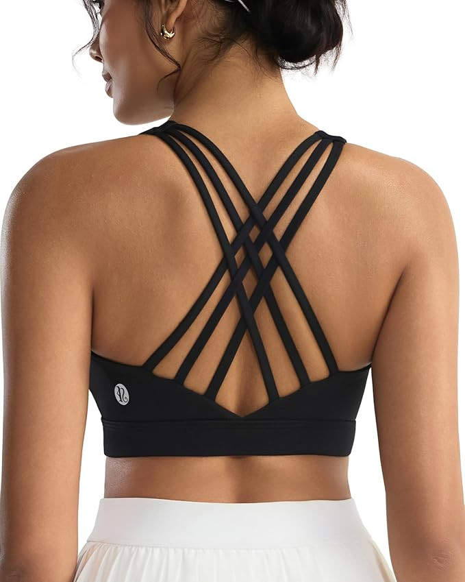 RUNNING GIRL Sports Bras for Women,High Impact Criss Cross Back Molded Cup Running Bra with Sewn ... | Amazon (US)
