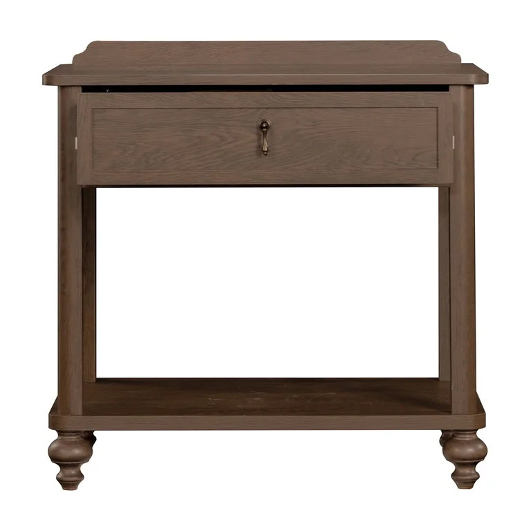 My Texas House Hartwell 1 Drawer Nightstand with USB, Heritage Oak | Walmart (US)