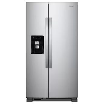 Whirlpool 24.6-cu ft Side-by-Side Refrigerator with Ice Maker (Fingerprint Resistant Stainless St... | Lowe's