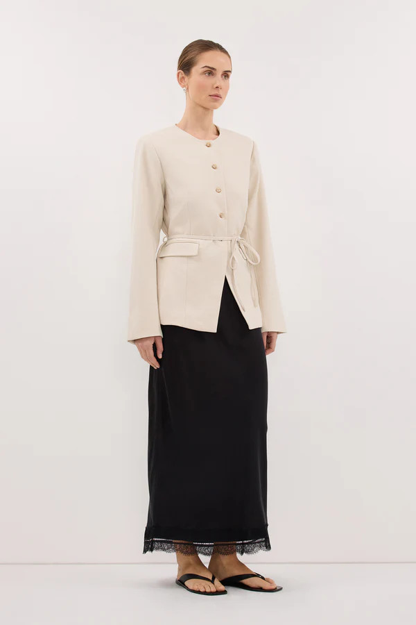 CYRUS BONE COLLARLESS BLAZER | DISSH