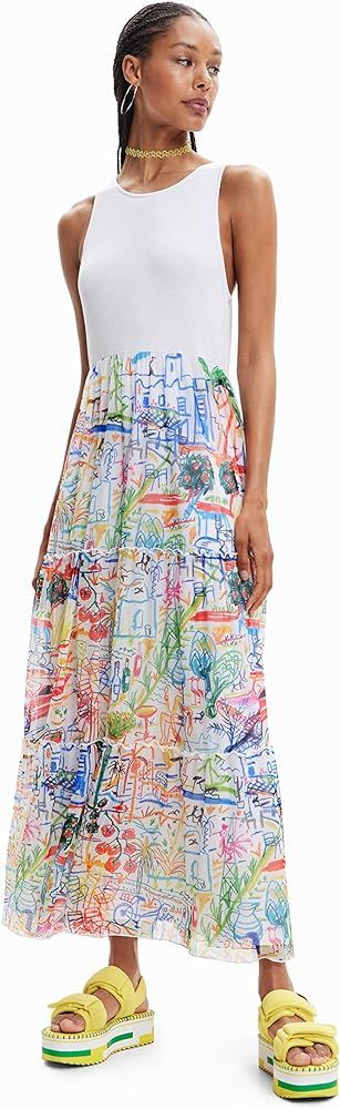 Desigual Women's Long Combination Tulle Dress | Amazon (US)