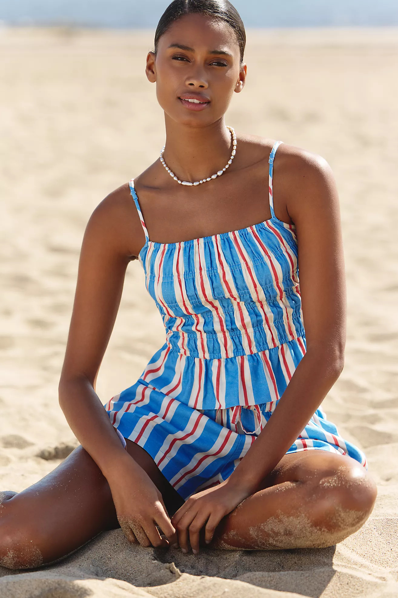 Solid & Striped Delta Linen-Blend Square-Neck Top | Anthropologie (US)