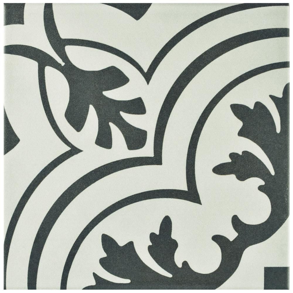 Merola Tile Twenties Vintage Encaustic Ceramic Floor and Wall Tile - 7-3/4 in. x 7-3/4 in. Tile Samp | The Home Depot
