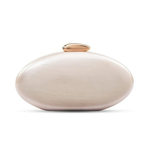 AcrMkSto Acrylic Pearl Clutch Purses for Women, Minimalist White Evening Clutch Bag for Party, Wedding, Prom, Banquet (Pearl White) | Amazon (US)