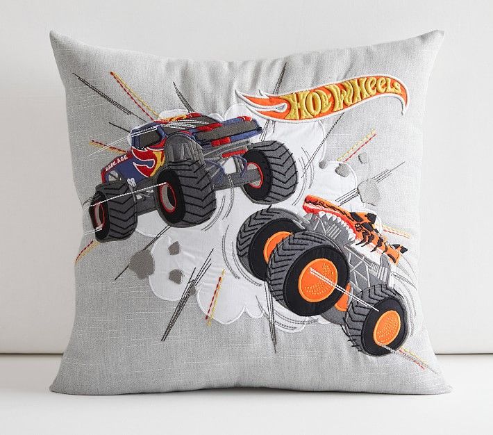 Hot Wheels™ Monster Trucks™ Pillow | Pottery Barn Kids
