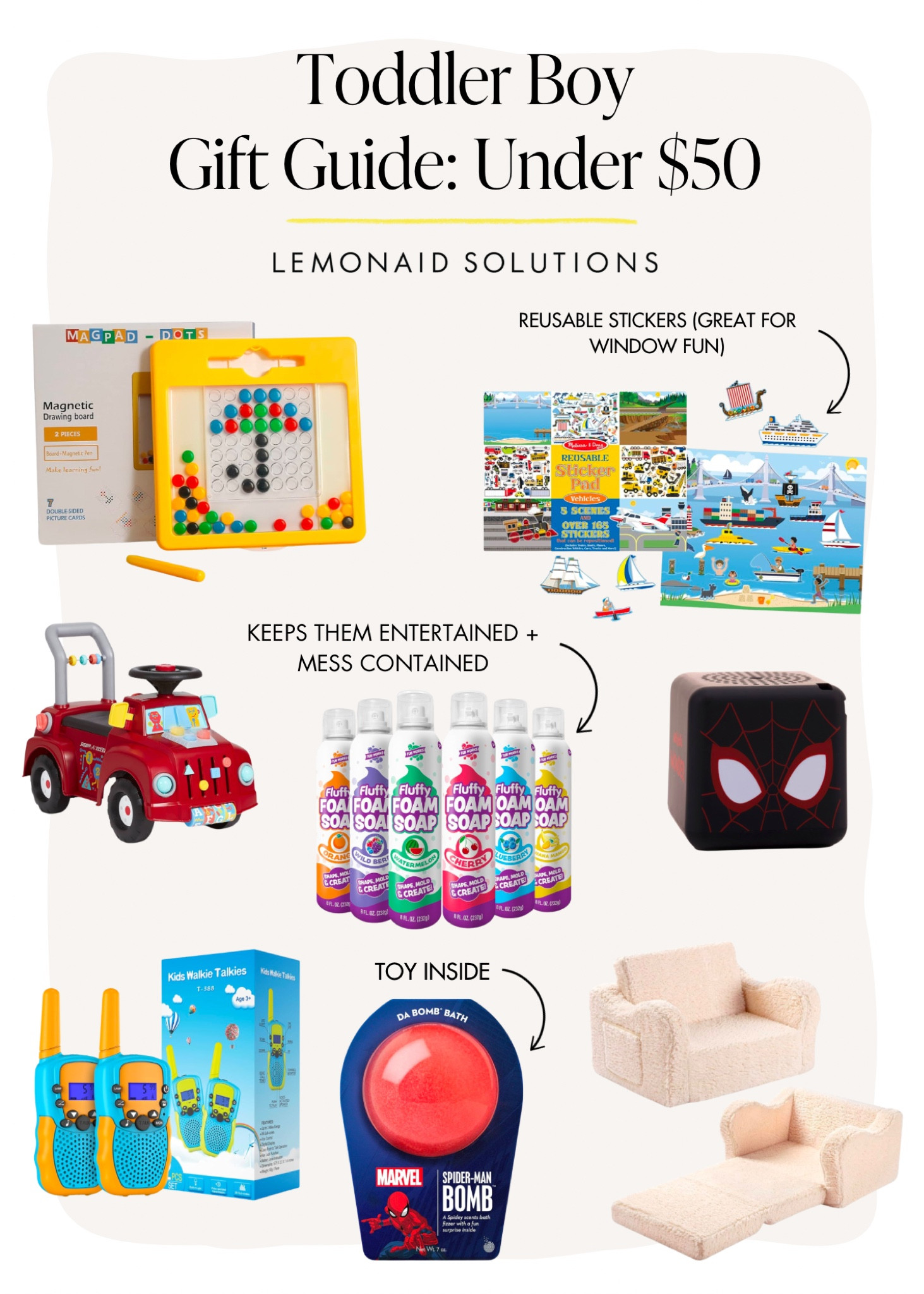 TODDLER GIFTS UNDER $50

All of my boys favorite items we use— and a few new ones they’ll be getting for Christmas!

#LTKKids #LTKFindsUnder50 #LTKHoliday