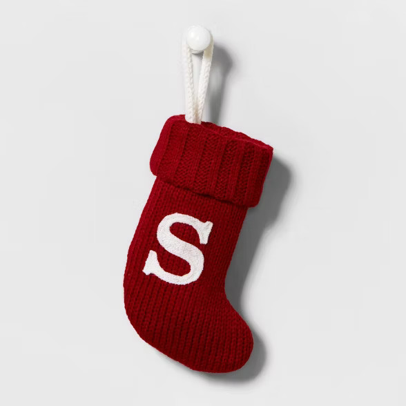 Mini Knit Monogram Christmas Stocking Red - Wondershop™ | Target