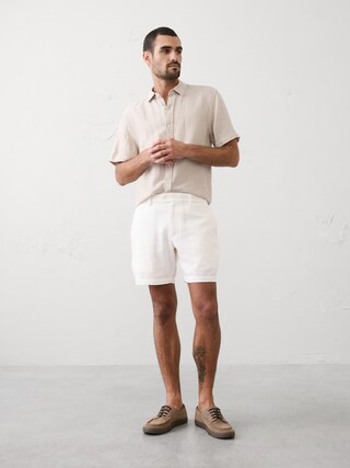 Slim-Fit 7" Linen-Blend Short | Banana Republic Factory