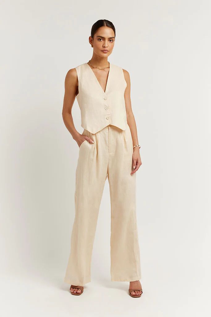 NORAH BUTTER LINEN PANT | DISSH