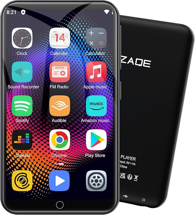 MP3 Player with Bluetooth and WiFi, 80GB Storage& Android OS, 4" Touch Screen Spotify Music&Video... | Amazon (US)