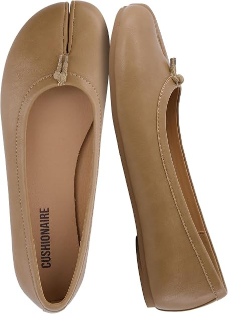 CUSHIONAIRE Maki Tabi Flats for Women, Split Toe Ballet Flats with Flexible Sole and Cushioned Fo... | Amazon (US)