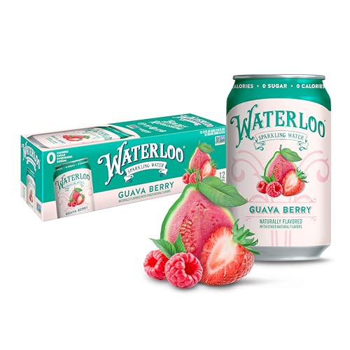 Waterloo Sparkling Water, Guava Berry Naturally Flavored, 12 Fl Oz Cans (Pack of 12) – Zero Calories and Zero Sugar or Sweeteners | Amazon (US)