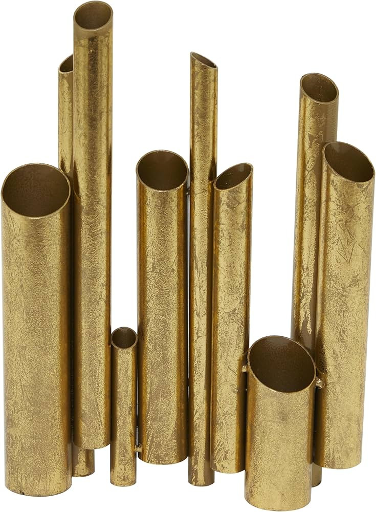 CosmoLiving by Cosmopolitan Metal Decorative Vase Organ Pipe Centerpiece Vase, Flower Vase for Ho... | Amazon (US)