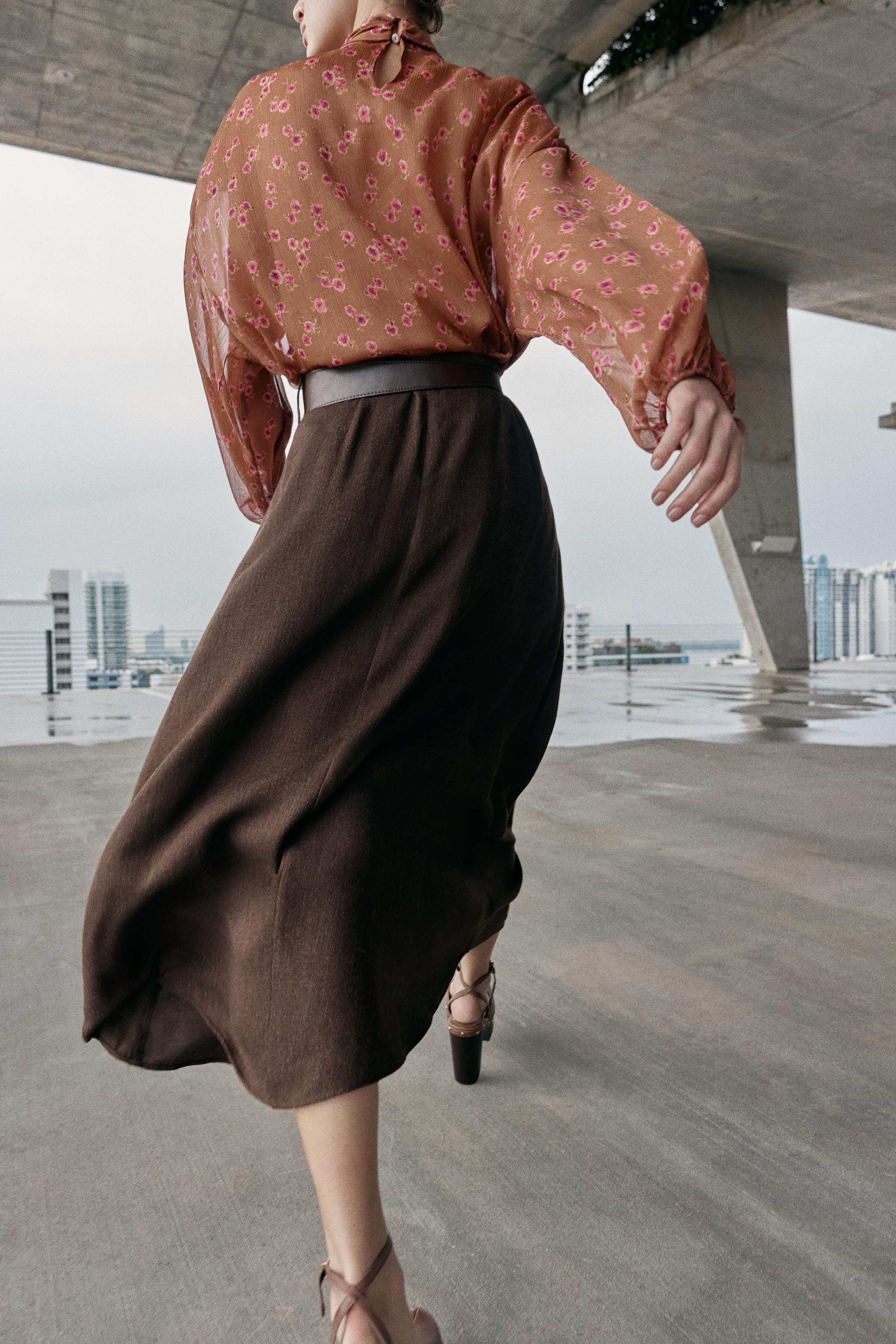 BELTED MIDI SKIRT | Zara US