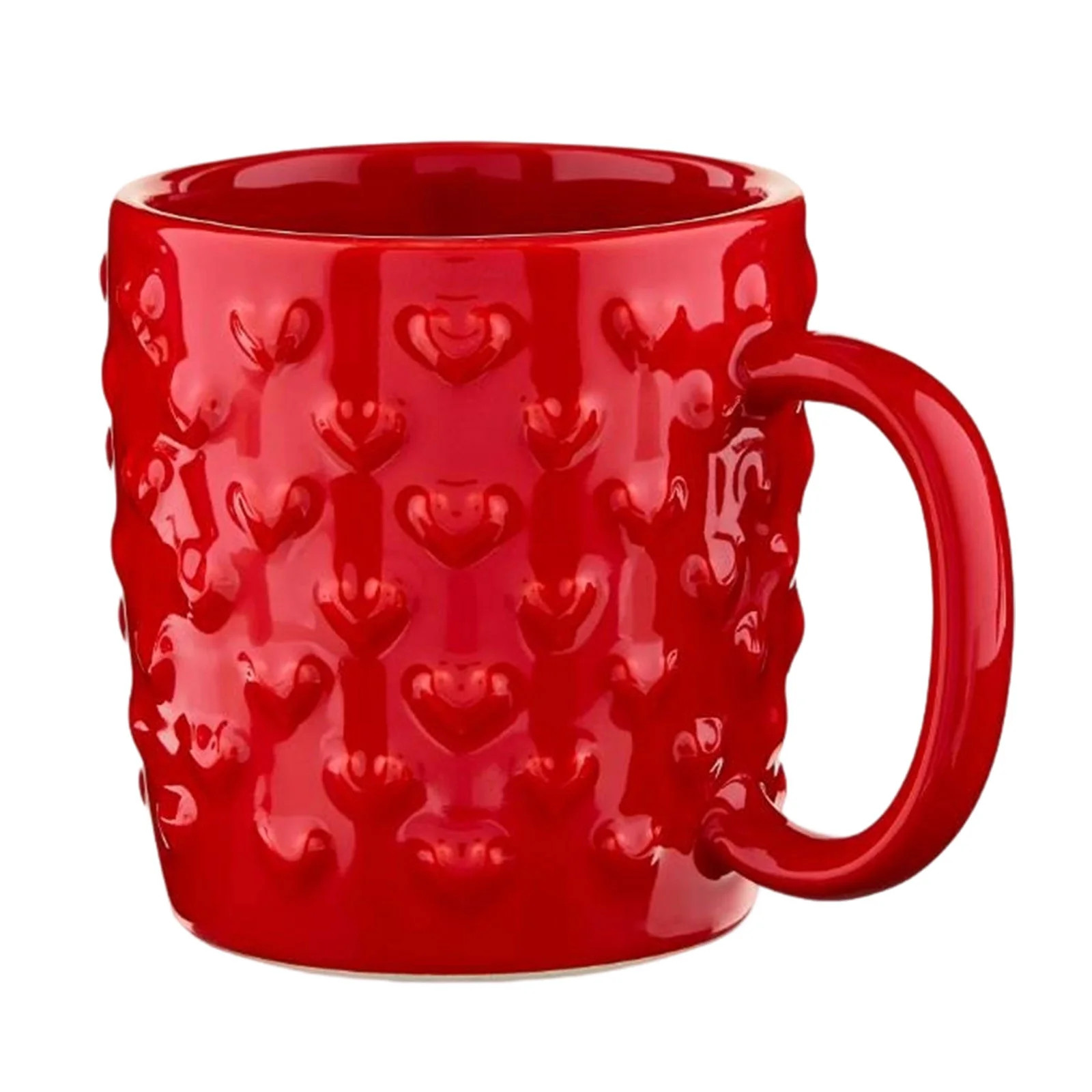 Embossed Heart Shape Ceramic Mug 12Oz Coffee Tea Cup With Handle Romantic Gift For Valentine'S Da... | Walmart (US)