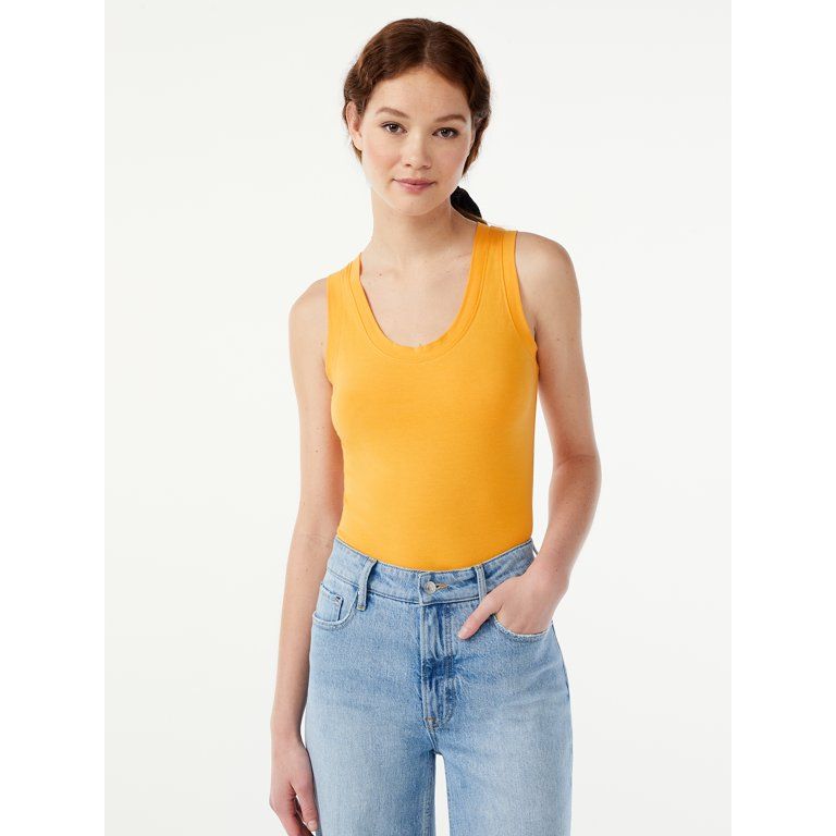 Free Assembly Women's U Neck Tank Bodysuit | Walmart (US)