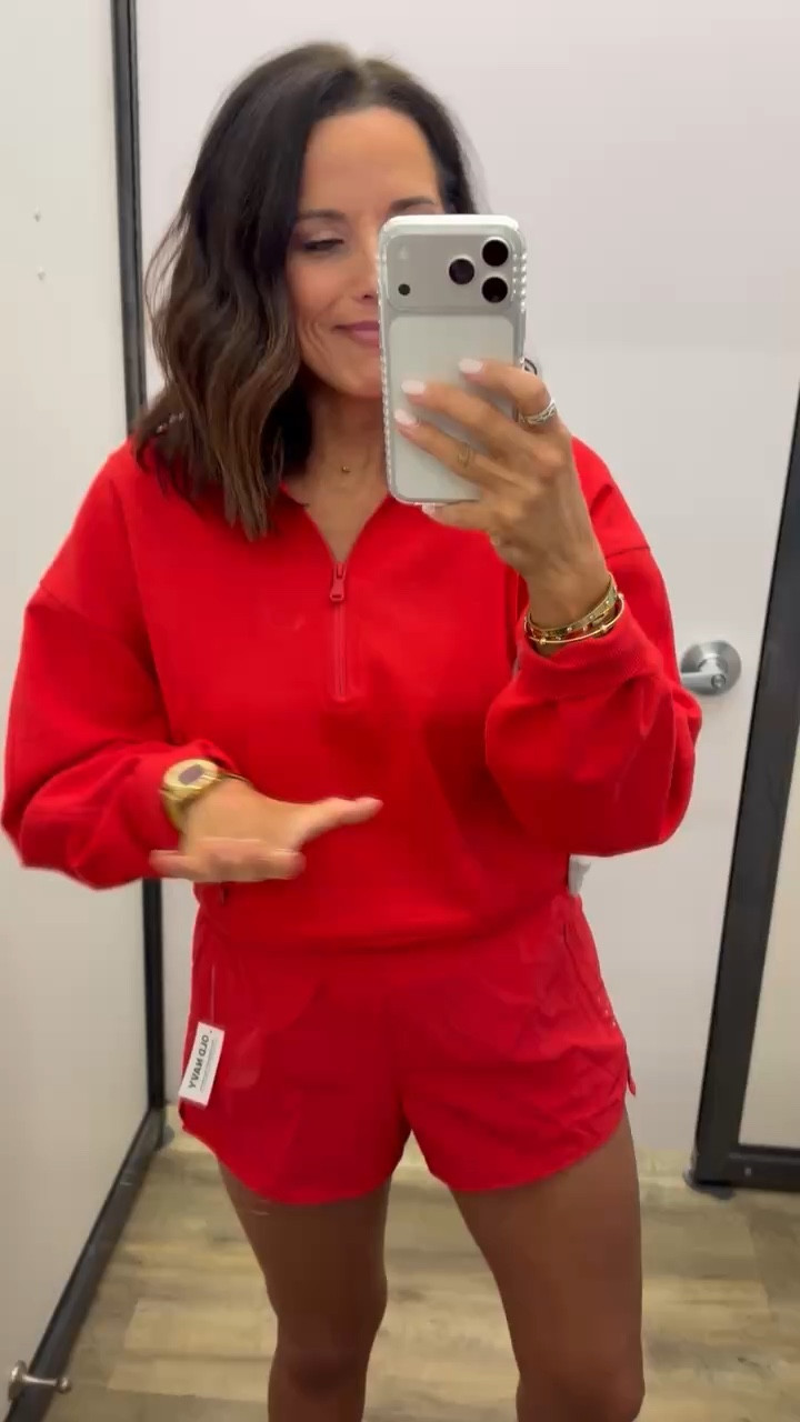 Old Navy red matching set ❤️ this hoodie + breathable athletic shorts combo is so good. Perfect for sports mamas, school spirit days, or if your team colors are red. It also comes with matching red leggings if you prefer that over shorts. Such an easy, comfy throw-on set that still looks put together.

Old Navy matching set | red hoodie outfit | red athletic shorts | sports mom outfit | game day outfit ideas | school spirit outfit | red athleisure set | Old Navy activewear | size small

#LTKPetite #LTKOver40 #LTKmomlife