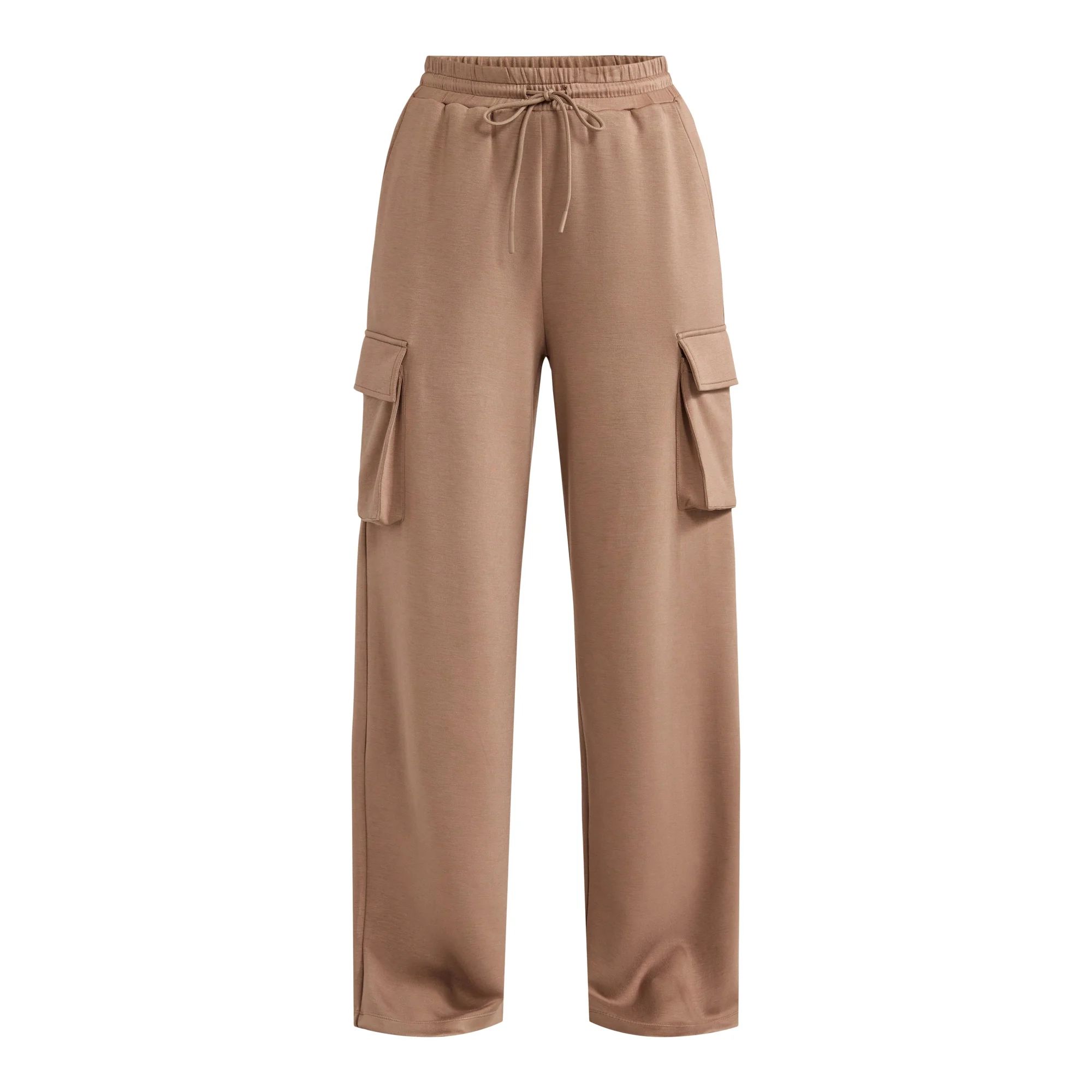 Scoop Women's Ultimate ScubaKnit Wide Leg Cargo Pants, Sizes XS-XXL | Walmart (US)