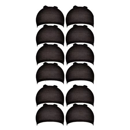 Tkrady Wig Cap Black Wig Cap 12 Pieces Black Stocking Caps Stretchy Nylon Caps for Wig Wig Stocking Caps for Women | Walmart (US)