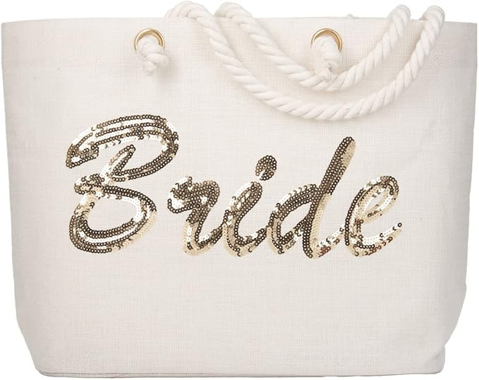 ElegantPark Bridal Shower Gifts for Bride Tote Honeymoon Gifts for Bride Beach Bag Wedding Party ... | Amazon (US)