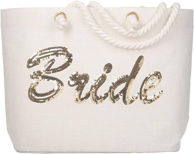 ElegantPark Bridal Shower Gifts for Bride Tote Honeymoon Gifts for Bride Beach Bag Wedding Party ... | Amazon (US)