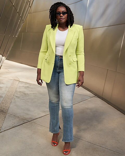 Peak Lapel Double Breasted Hourglass Blazer | Express