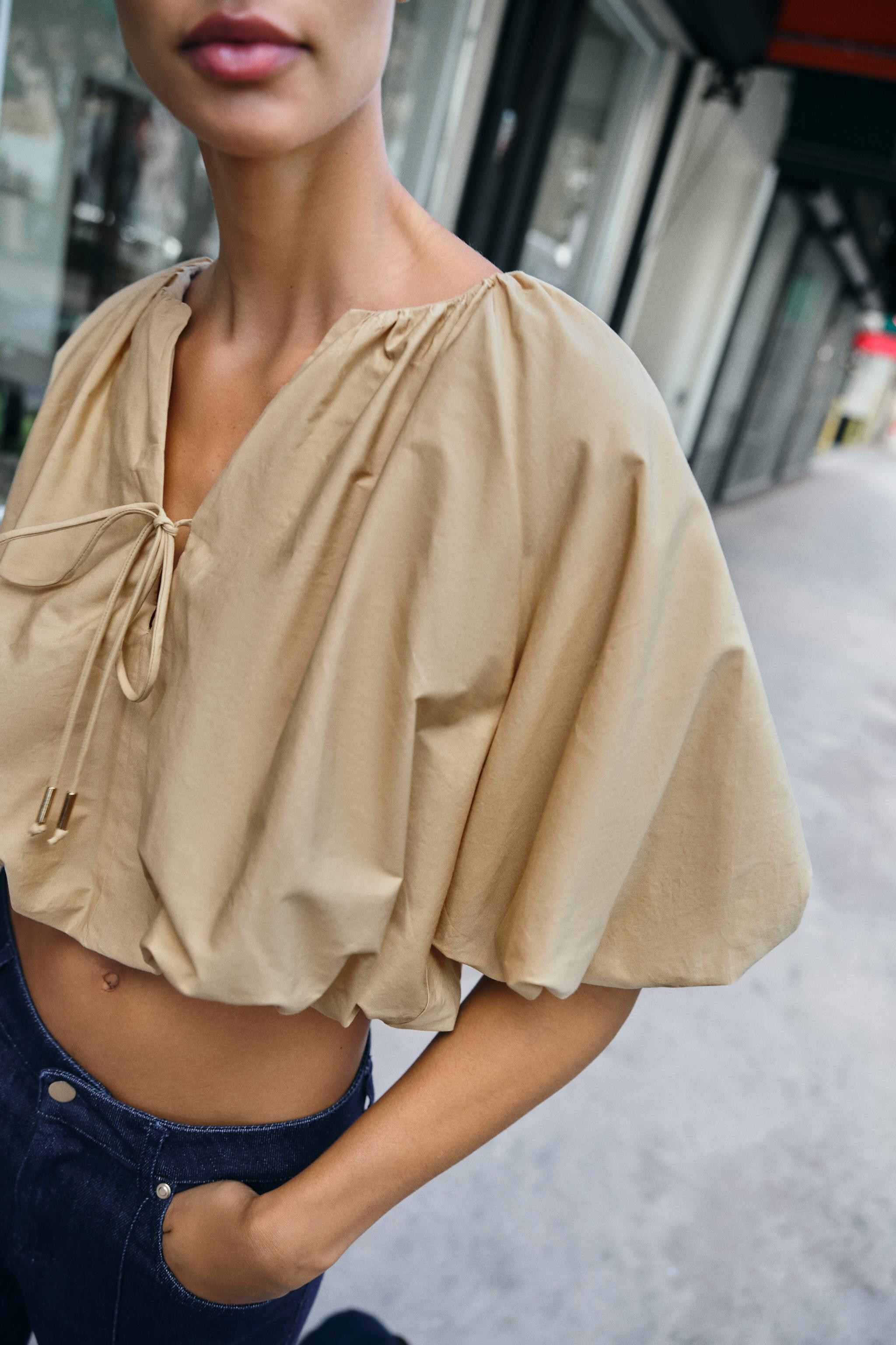 BALLONOBERTEIL AUS POPELIN | Zara DE