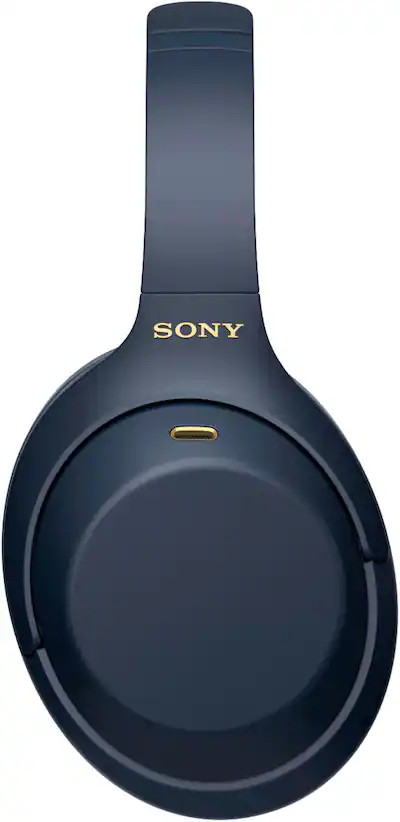 Sony - WH1000XM4 Wireless Noise-Cancelling Over-the-Ear Headphones - Midnight Blue | Best Buy U.S.