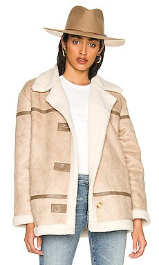 Line & Dot Kinsley Faux Shearling Coat in Taupe from Revolve.com | Revolve Clothing (Global)